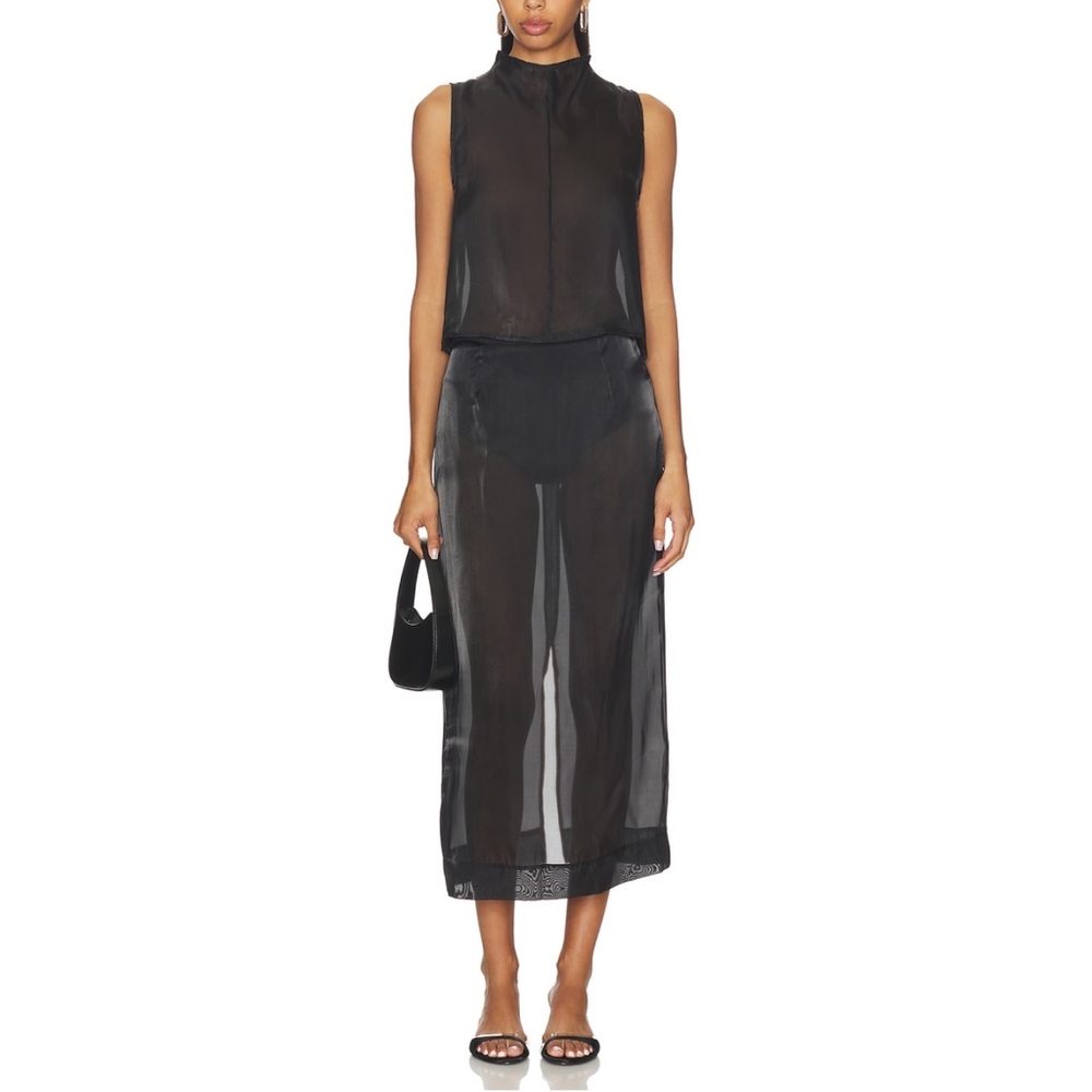 NWT Madison the Label Knox Midi Skirt Black Size S